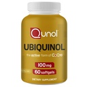 Qunol Ubiquinol CoQ10 100mg Softgels, Ubiquinol - Forma Ativa de Coenzima Q10, Antioxidante para Saúde Cardíaca, Níveis Saudáveis de Pressão Arterial, Beneficiário aos Usuários Estatinados, 60 Contagem