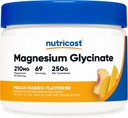 Pó de glicinato de magnésio (Mango de pêssego, 250 gramas) - glicinato de magnésio (como bisglicinato)