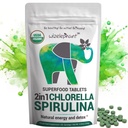 Comprimidos de chlorela espirulina orgânica - 50 Servings - 2-em-1 Suplemento de Algas Superalimentares para Suporte Imune Natural, Detox e Energia Boost. Parede celular quebrada. Clorofila orgânica. Espirulina
