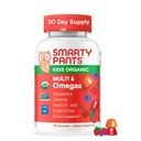 SmartyPants Organic Kids Gummies Multivitamin: Omega 3 (ALA), Vitamina D3, C, Vitamina B12, B6, A, K & Zinco para suporte imunológico, Biotina, Vegetariana, Três sabores de frutas, 120 contagem (30 dias de fornecimento)