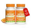 Marcas básicas – Zinc Orange Defender - 100 Lozenges - Natural Orange Flavor Zinc - Lozenges - Imune Boost, alívio frio, não-GMO, acetato de zinco e vitamina C - 2-Pack