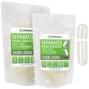 XPRS Nutra Vegan Tamanho 000 Cápsulas Separadas- 500 Conde Premium Tampas Vazias Separadas em Sacos - Limpar Cápsulas Vazias - 000 Comprimidos para Preenchimento Suplemento DIY
