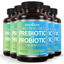 Zentastic Probióticos & Prebióticos Suplemento - 50 bilhões de UFC - para homens & Women’s Imune & Digestive Health - 16 Strains - prateleira estável - 300 cápsulas Veggie de liberação tardia