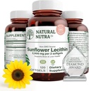 Natural Nutra girassol Lecithin 2000 mg Suplemento, Suporta Mães Amamenta com Plugged Milk Duct alívio, fígado e aumento da saúde do cérebro, livre de soja, não-GMO, sem glúten, 120 Softgels (3 Pack)