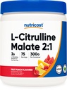 Nutricost L-citrulina Malate 2:1 (300g) Fruit Punch - Suporte ao treino, Desempenho muscular, Impulso de óxido nítrico - Fitness Supplement Powder, 75 Servings