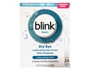 BLINK Lágrimas gotas de olho para olhos secos, Preservativo grátis Lubrificantes gotas de olho, Estéril Único Uso Frascos, Cuidados Oculares Gentil para suave para moderado alívio de sintomas de olho seco, 25 Contagem, 0,01 fl oz frasco