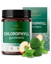 HERBAMAMA Clorofill Detox Gummies - 50mg Cobre Sódio Clorofillina Desodorante Interno para Corpo Odor Suporte - Vegan, Suplemento Antioxidante Não-GMO - 90 Pectina-Baseado Maçã-Flavored Chews