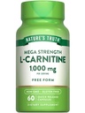 Nature's Truth L-Carnitine 1000mg □ 60 Cápsulas □ MegaForte □ Forma Livre □ Não-GMO e Suplemento sem glúten