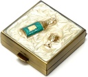 9328 Quadrado Pequena caixa de pílulas Organizer Creme Branco Brass Mulheres Viagem Caixa de Pílula Bolsa Pocket Container Daily Portable Medicine Vitamina Box Suplemento de Medicação Mini Armazenamento