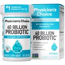 Médico Choice Probióticos 60 Bilhões UFC - 10 Strains + Prebióticos Orgânicos - Imune, Digestive & Gut Health - Suporta Obstipação Ocasional, Diarréia, Gás e Bloating - para Mulheres & Homens - 84ct