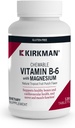 Kirkman - Vitamina B6 com Magnésio - 120 Comprimidos - Potente Suplemento Vitamina B6 & Magnésio - Wafer mastigável - Hipoalergênico