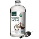Natural Force Organic MCT Oil – Frasco de vidro puro – Feito de 100% frio prensado óleo de coco virgem + Certificado Keto, Paleo, Kosher, Vegan & Non-GMO – Laboratório testado para a qualidade e pureza - 32 Ounce
