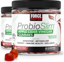 FORCE FACTOR ProbioSlim Apple Cider Vinagre Gummies, 2-Pack, com Vinagre de Cidante de Apple Orgânico e LactoSpore Probióticos e Prebióticos para apoiar Digestão, Metabolismo e Saúde Imune, 120 Gummies