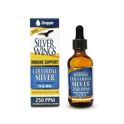 Natural Path Silver Wings Coloidal Silver Liquid - Melhorado Imune Supplement - 250ppm (1250mcg) - 2 onças Dropper