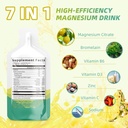 Suplemento Líquido de Citrato de Magnésio(10 Fl Oz), Solução de Bebida/Oral Complexo de Magnésio com VitaminaB,Zinc, Sódio e Bromelaína para Sono,Muscle,Heart,Gut Support(Pineapple)