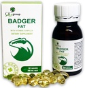 Grupo QG Texugo Gordura Fonte Natural de Ácidos Gordos Poliinsaturados - 60 Cápsulas, 300 mg cada