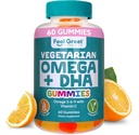 Sentir grandes Omega & pastilhas DHA para adultos Baseada em plantas Omega 3 Óleo de peixe Alternativa ? Vegetarian ? Vitamina C, Chia e Omega3, suporta cérebro, imune, funções pré-natais, (60 contagem)