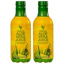 Viver para sempre - Aloe Vera Juice - Limão sabor limão com gel de folha interior Pure - Suporta Digestão e Imunidade - 1L Cada um (Pacote de 2)