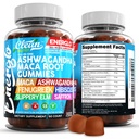 Ashwagandha Maca Gummies raiz com Fenugreek Hibiscus Slippery Elm Saffron Extract & Beta Carotene