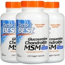Médico BEST, (3 embalagem Glucosamina Condroitina HSH com OptiMSM, 240 tampas Veggie