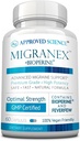 Migranex Ciência aprovado - Enxaqueca & Cefaleia - Magnésio, Feverfew- 60 Cápsulas - Pacote de 1 - Vegan