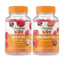 Biotina Lifeable Kids + Probiótico 2 bilhões de UFC Kids, chicletes Bundle - Grande degustação, Suplemento Vitamina, Sem glúten, GMO Livre, Gummy mastigável
