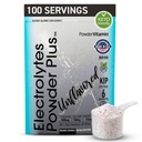 PowerVitamina Eletrólitos sem sabor Pó Sem açúcar para a energia diária - Keto Eletrólitos - Hydration Pó com 1000mg Potássio, 120mg Cálcio, Magnésio, Sem Stevia, 100 Servings