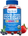 Feel Great USDA Probiótico Gummies for Adults and Kids - 2.5 bilhões de UFC (30 dias) Suporte Imune e Saúde Digestiva