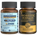Probiótico 100 bilhões UFC + 120 bilhões UFC para Gut & Digestive Health, Vegan Acidophilus Probiótico Suplemento