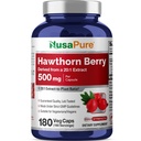 NusaPure Hawthorn Berry 20:1 Extrato, 500 mg Equivalente a 10.000 mg 180 Veg Caps, Adequado para vegetarianos, Vegan, Suplemento dietético não-GMO