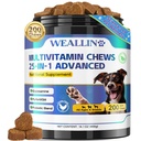 Vitaminas para cães - 25-em-1 Vitaminas e Suplementos Multivitamina com glucosamina Probióticos Omega-3 Puppy Multivitamin Chewable para casaco, coração, HIPS e articulações, Digestion & Imune System 200pcs