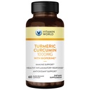 Vitamina Mundial Curcumina Turmérica 1000mg, Extrato de Pimenta Negra BioPerine para uma melhor absorção, 95% Curcuminóides, Suplemento Cúrmico para Antioxidante e Suporte Conjunto, Sem Glúten, 60 Cápsulas