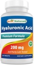 Melhores naturais Ácido hialurônico 200 mg 120 comprimidos (não-GMO, sem glúten) - Promove a pele saudável jovem e saudável Função conjunta (120 contagem de 1)