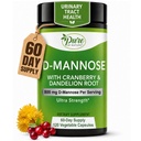 Puro por natureza D-Mannose com cranberry e raiz de dente-de-leão, 120 contagem