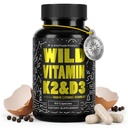 Alimentos Selvagens 5000iu Vitamina D3 + K2 (100mcg Mk7) com Extrato de Pimenta Negra, Baseada em Plantas, Não-GMO, Soy & Gluten-Free Suplemento Dietário
