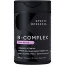 Sports Research® Vitamina B-Complexo - Espetro completo de vitaminas B com metilado B12 & Folato - Gluten Free · Baseado em plantas · Não-GMO · Fórmula Vegan-Amigo - 60 Veggie Softgels