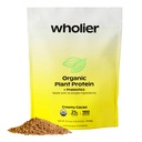 proteína vegetal orgânica mais wholier + prebióticos. Proteína Vegan limpa. 21g de proteína. 14 Ingredientes vegetais reais. Fibra prebiótica. Sem sabores naturais, gomas ou recheios. Cacao cremoso (1 lb. 4 onças)