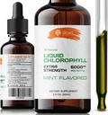 Liquid Chlorophyll Drops - Extrato de clorofilina de cobre de sódio natural - Limpar e apoiar seu sistema imunológico e energia naturalmente - Vegan, não-GMO Dietary Greens Tintura - 2 fl. Oz garrafa