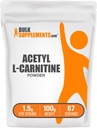 BulkSuplementos.com Acetil L-Carnitina em pó - como ALCAR HCl, Suplemento Carnitina - sem glúten, 1,5g por serviço, 100g (3,5 oz) (Pacote de 1)