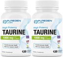 Puregen Labs Taurine 1000mg [High Potence] Total 240 Veg Cápsulas □ Não Aditivos Nocivo □ Não-GMO, NÃO Gluten e Dairy, Suporta Saúde do Coração e Recuperação Músculo □ Made in USA