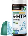 BIO KRAUTER 5 pastilhas suplemento HTP - 200 mg de força - 90 Vegan Chews - Apoio de relaxamento 5HTP Plus L Suplemento de triptofano - Fórmula baseada em pectina