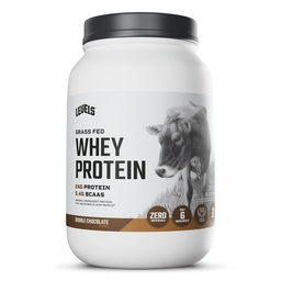 Níveis de grama alimentado Whey Protein Pó, Sem artificiais, 24G de proteína, Chocolate duplo, 2LB