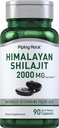 Cápsulas Piping Rock Shilajit 2000mg Contagem 90 Himalaia Ácido Fulvico Não-GMO, Suplemento sem glúten