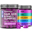 Gummies de biotina para cabelos, pele e unhas - Vitaminas de crescimento do cabelo para mulheres e homens - Suplemento de goma de perda de cabelo com Biotina de força extra (Vitamin B7), Colágeno, Queratina & Bloqueador DHT, 60 ursos mastigáveis