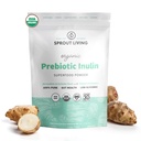 Inulina orgânica com pó prebiótico FOS, fibra solúvel para esguicho, inchaço, digestão, ração amigável bactérias (probióticos), 1 Scoop diário, 1 lb (90 Servings)