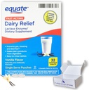 Comprimidos lácteos para Intolerância à Lactose - Equate Fast Action Relief Vanilla Flavor, 32 comprimidos mastigáveis, Lactaid Chewables, Lactase Enzyme (Pack of 1), Boxed by Fusion Shop Store