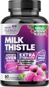 Suplemento de cardo de leite com Silymarin Marinum & Dandelion Root Liver Health Support - 9:1 Extract Liver Cleanse Detox & Repair 1000mg Equivalente - Suplementos de cardo de leite da natureza - 60 Cápsulas