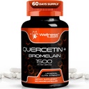 Quercetin com Bromelain Suplemento - 1500mg - Suporte Imune e Cápsulas de Saúde Cardíaca para Homens e Mulheres, Quercetina Suplementos Ajuda Suporte Sistema Respiratório Conjunto e Saudável - 120 Contagem