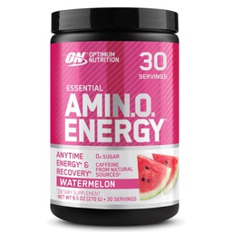 Optimum Nutrition Amino Energy - Pré-treino com chá verde, BCAA, Aminoácidos, Keto Friendly, Extrato de café verde, Pó de Energia - Melancia, 30 Servings (Packaging May Vary)