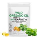 Óleo de Orégano Softgels - Óleo de Orégano Selvagem 6.000mg com óleo de semente preta 200mg Cápsulas, 120 Conde, Carvacrol Potente e Timoquinona, Não-GMO, Leite Livre, Sem glúten